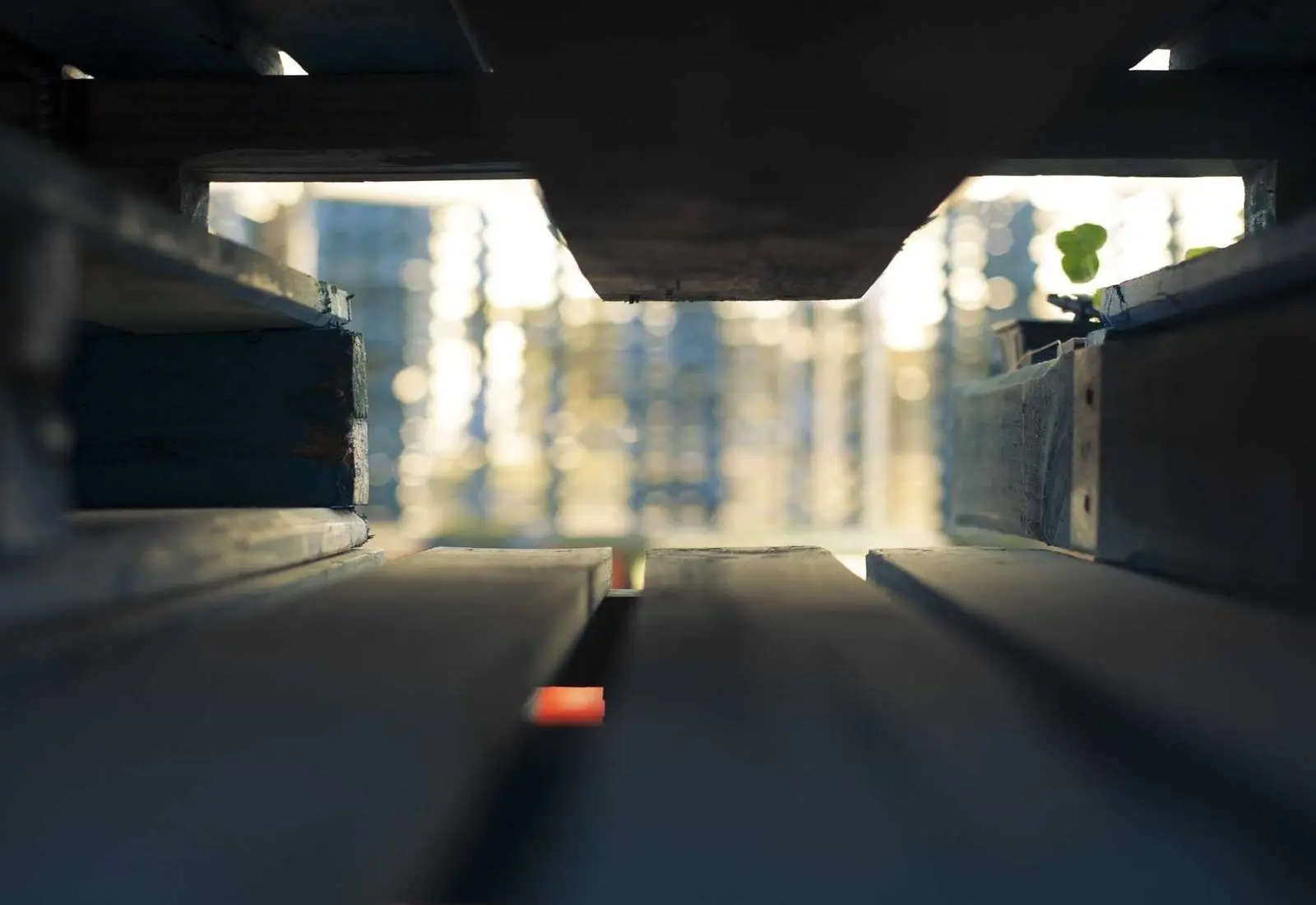 Daylight falling into a concrete passage